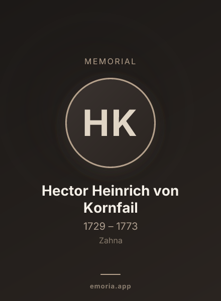 Memorial portrait of Hector Heinrich von Kornfail