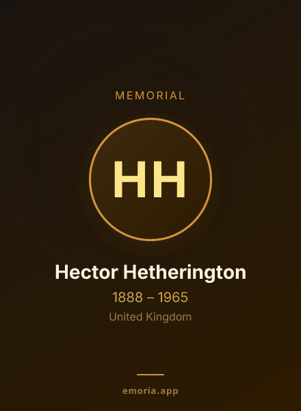 Memorial portrait of Hector Hetherington