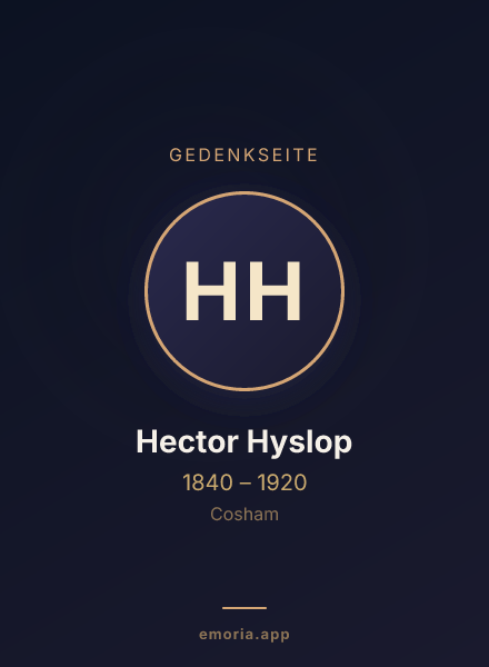Gedenkportrait von Hector Hyslop