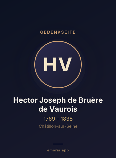 Gedenkportrait von Hector Joseph de Bruère de Vaurois