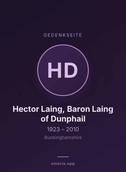 Gedenkportrait von Hector Laing, Baron Laing of Dunphail
