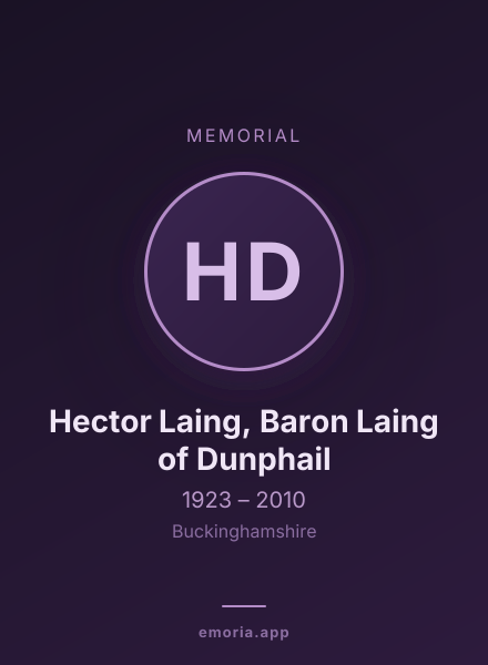 Memorial portrait of Hector Laing, Baron Laing of Dunphail
