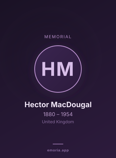 Memorial portrait of Hector MacDougal