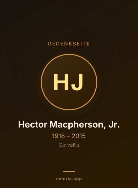 Gedenkportrait von Hector Macpherson, Jr.