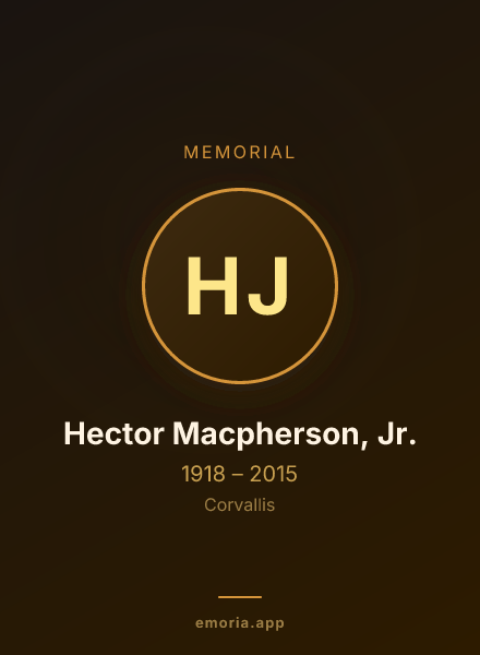 Memorial portrait of Hector Macpherson, Jr.