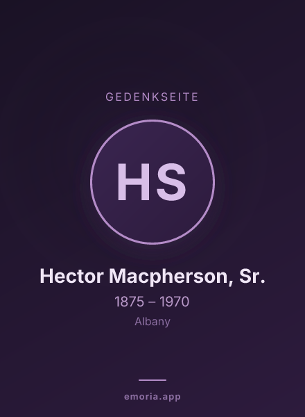 Gedenkportrait von Hector Macpherson, Sr.