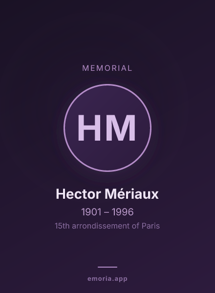 Memorial portrait of Hector Mériaux