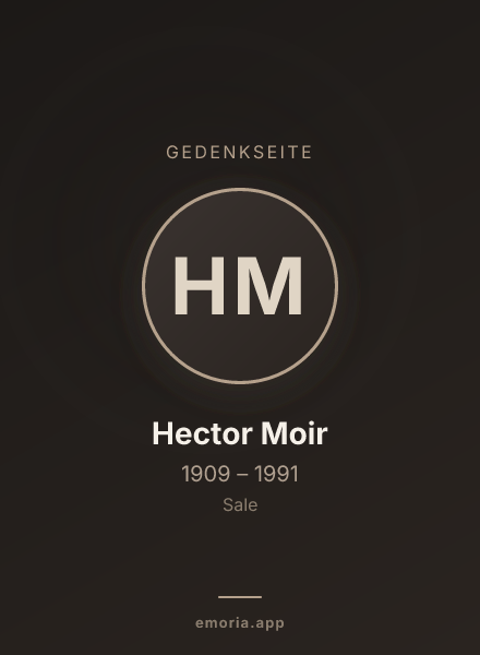 Gedenkportrait von Hector Moir