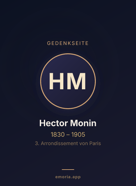 Gedenkportrait von Hector Monin
