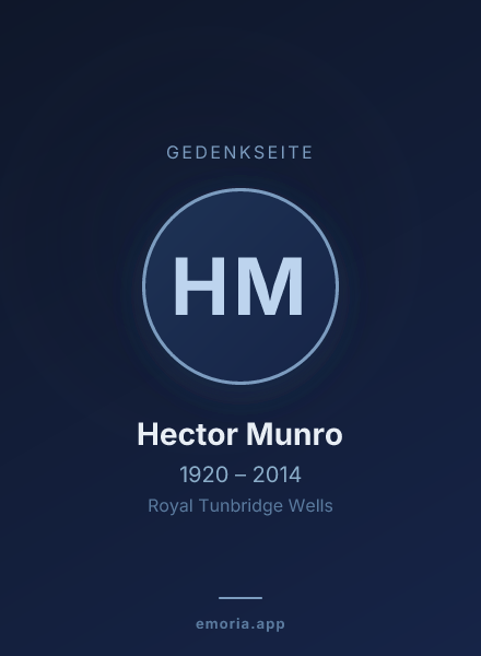 Gedenkportrait von Hector Munro