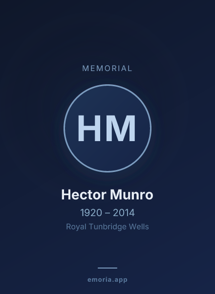 Memorial portrait of Hector Munro