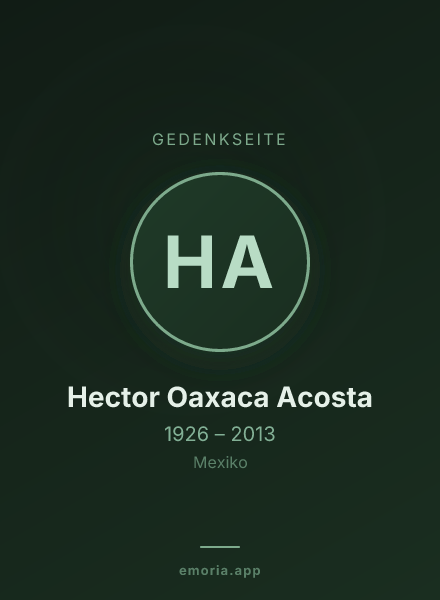 Gedenkportrait von Hector Oaxaca Acosta