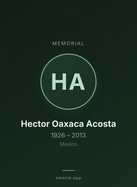 Memorial portrait of Hector Oaxaca Acosta
