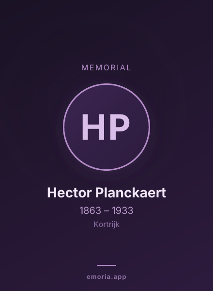 Memorial portrait of Hector Planckaert