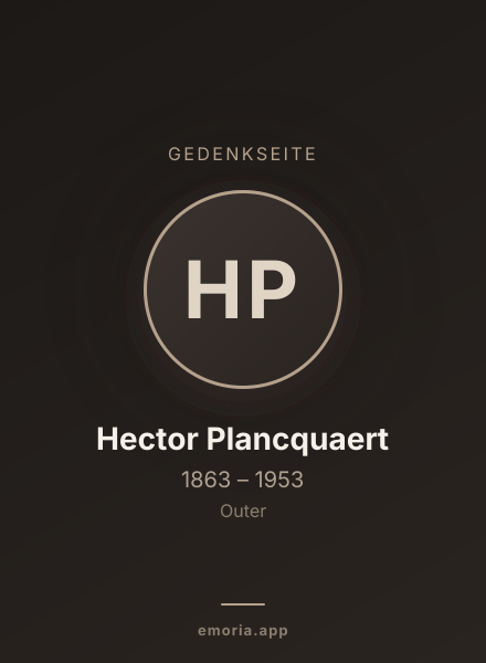 Gedenkportrait von Hector Plancquaert