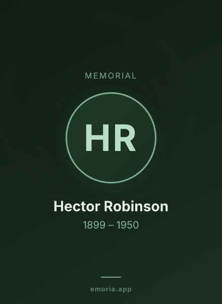Memorial portrait of Hector Robinson