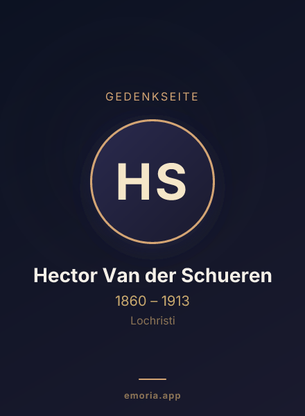 Gedenkportrait von Hector Van der Schueren