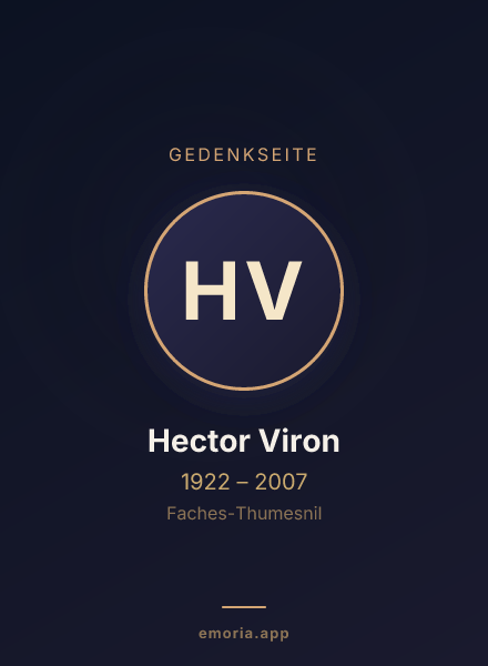Gedenkportrait von Hector Viron