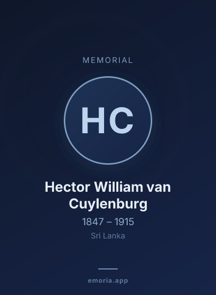Memorial portrait of Hector William van Cuylenburg