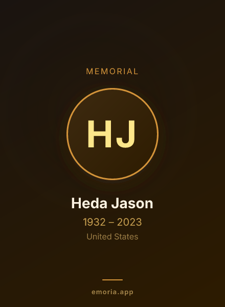 Memorial portrait of Heda Jason