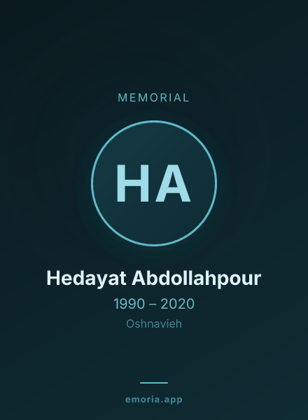 Memorial portrait of Hedayat Abdollahpour