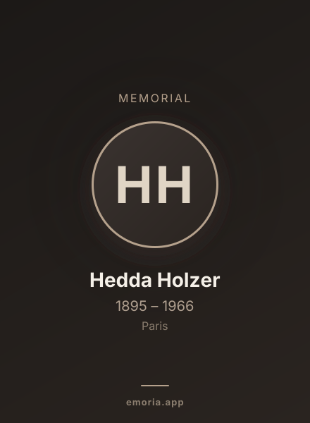 Memorial portrait of Hedda Holzer