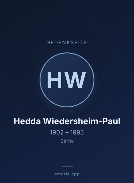 Gedenkportrait von Hedda Wiedersheim-Paul