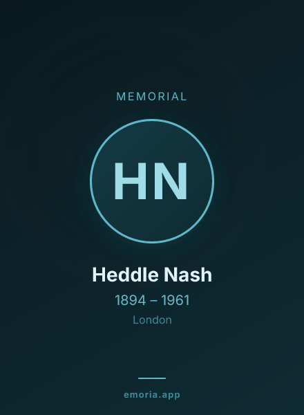 Memorial portrait of Heddle Nash