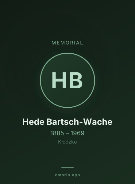 Memorial portrait of Hede Bartsch-Wache