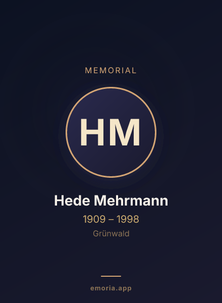Memorial portrait of Hede Mehrmann