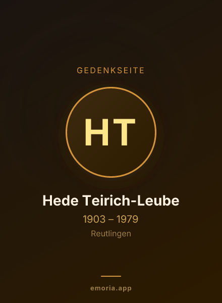 Gedenkportrait von Hede Teirich-Leube