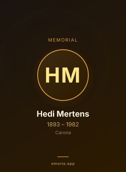 Memorial portrait of Hedi Mertens