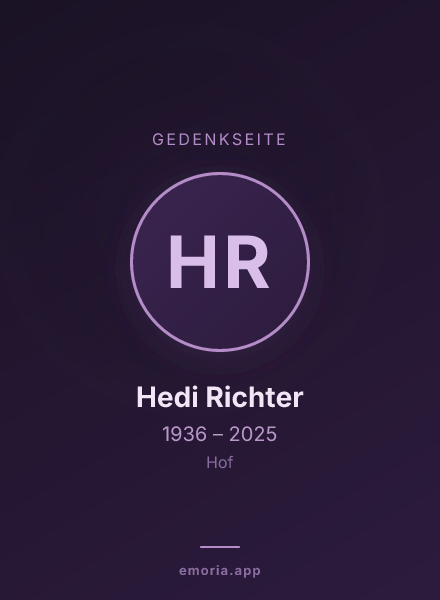 Gedenkportrait von Hedi Richter