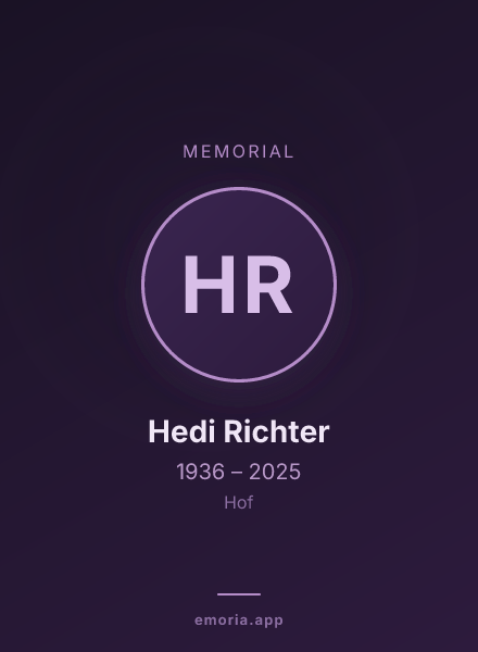 Memorial portrait of Hedi Richter