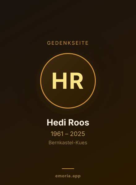 Gedenkportrait von Hedi Roos