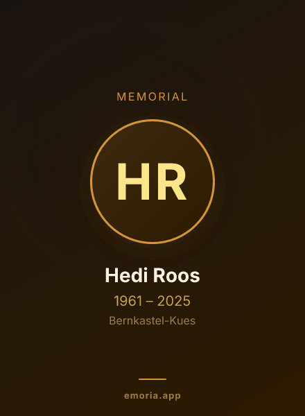 Memorial portrait of Hedi Roos