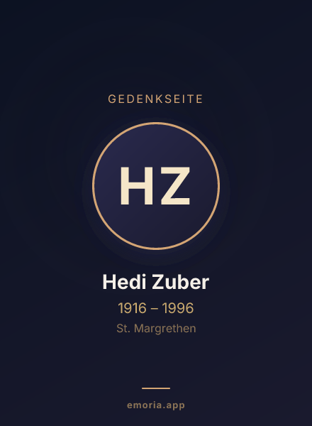 Gedenkportrait von Hedi Zuber