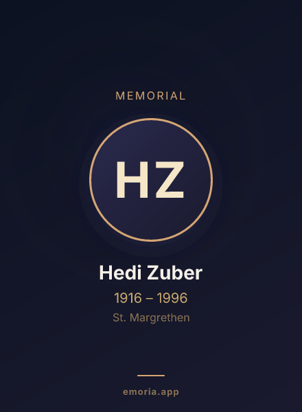 Memorial portrait of Hedi Zuber