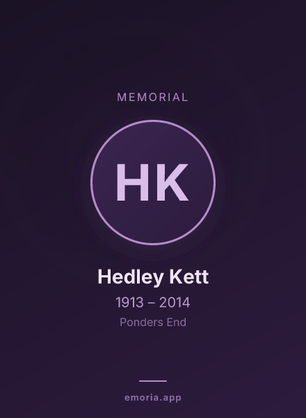 Memorial portrait of Hedley Kett