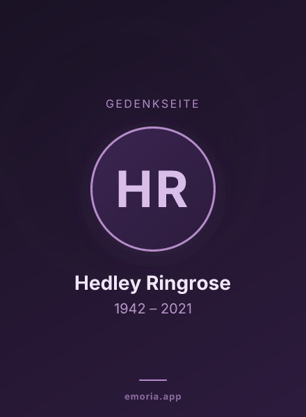 Gedenkportrait von Hedley Ringrose