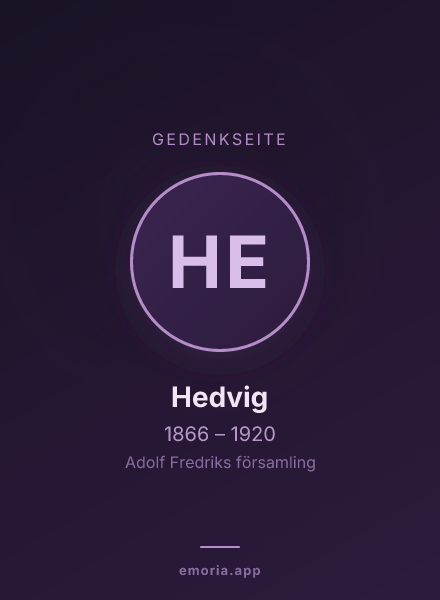 Gedenkportrait von Hedvig