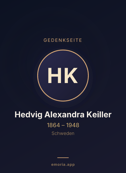 Gedenkportrait von Hedvig Alexandra Keiller