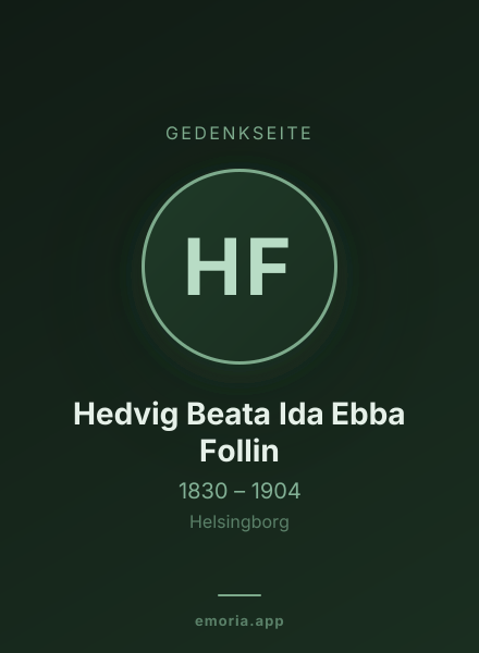 Gedenkportrait von Hedvig Beata Ida Ebba Follin
