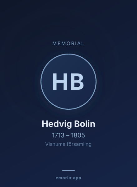 Memorial portrait of Hedvig Bolin