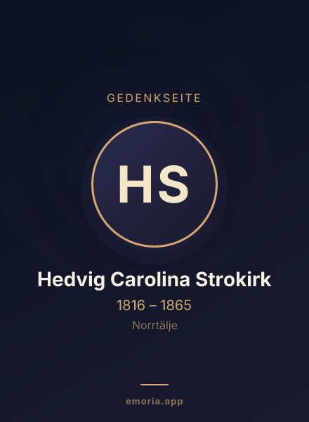Gedenkportrait von Hedvig Carolina Strokirk