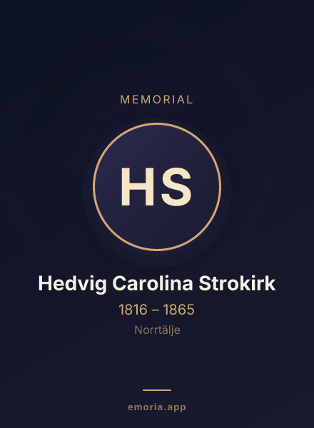 Memorial portrait of Hedvig Carolina Strokirk