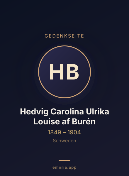 Gedenkportrait von Hedvig Carolina Ulrika Louise af Burén