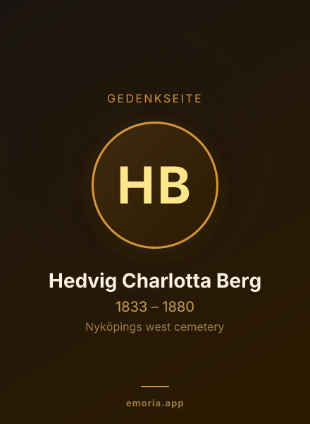 Gedenkportrait von Hedvig Charlotta Berg