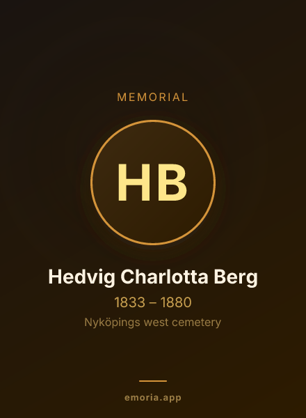 Memorial portrait of Hedvig Charlotta Berg