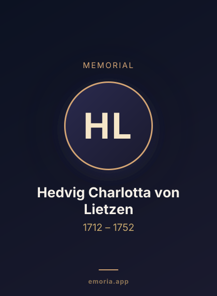 Memorial portrait of Hedvig Charlotta von Lietzen